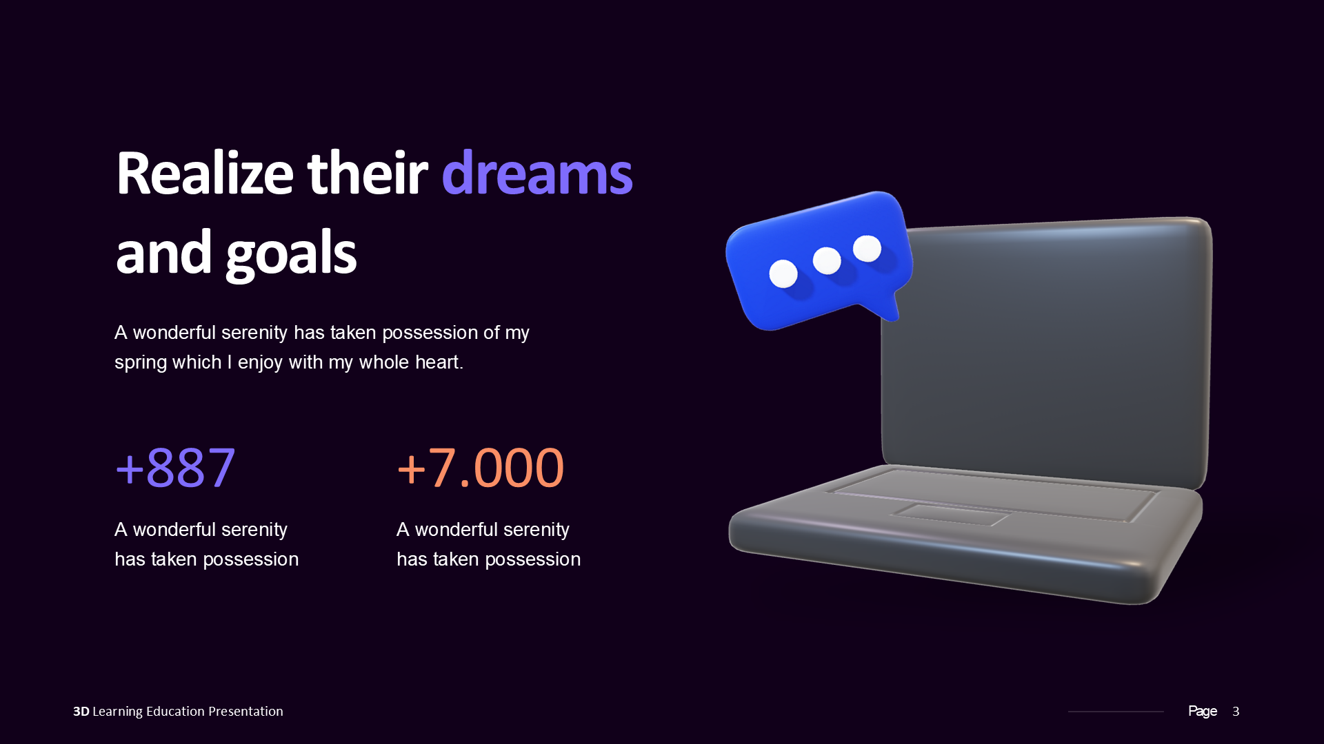 3D Learning Dark slide 3